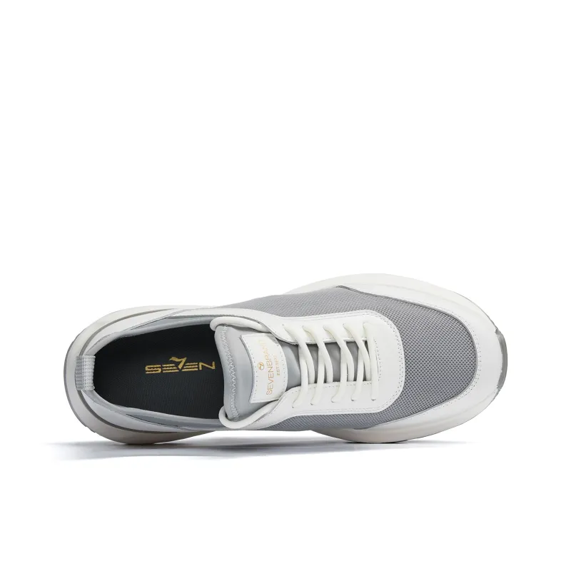 SEVEN Cushioning Wear Resistant Low Top Running Shoes Men's White-3