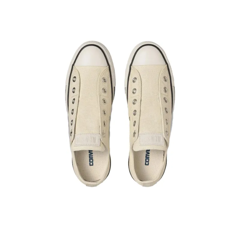 Converse All Star Anti Slip Wear Resistant Low Top Canvas Shoes Unisex Beige-4