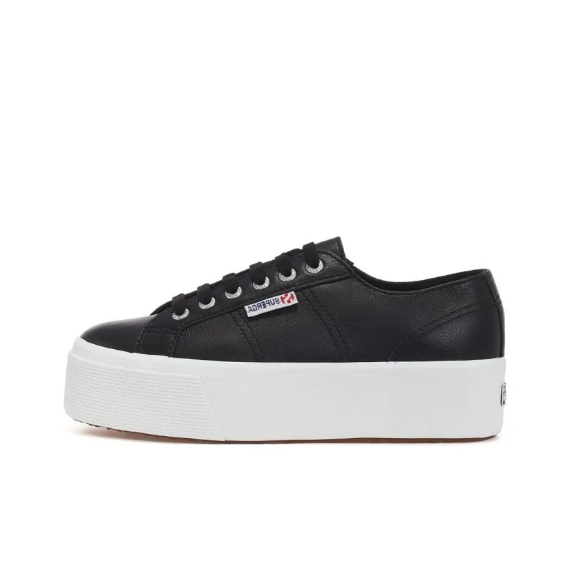 SUPERGA Low-Top Skateboard Shoes Women's Black White-0