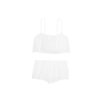Victoria's Secret PINK VICTORIA'SSECRET HeritageCottonEyeletCami&Flutter/We Pajama Set Women's White