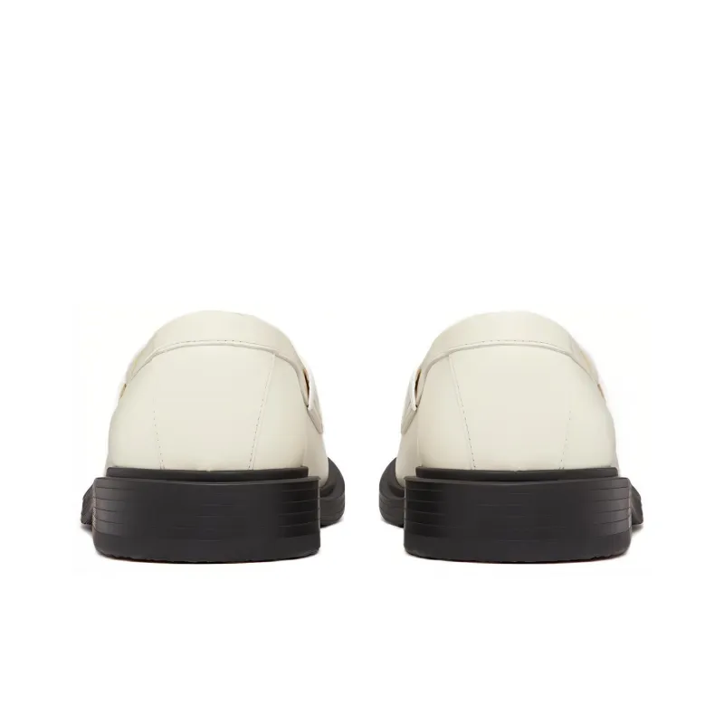 Valentino VLogo Signature Loafers 1cm Women's White-4