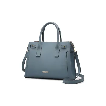 PIERPOLO Cow Leather Tote Large Bag, Crossbody Bag, Shoulder Bag, Handbag Regular Women's Gray Blue/Burgundy/Ecru