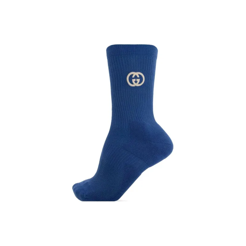 GUCCI SS23 Knee-High Socks Men's 1 Pack Blue-0