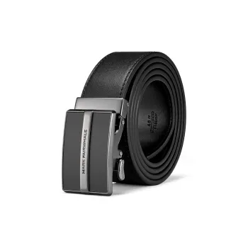 FAIRWHALE Minimalist Style Business Casual Automatic Buckle Genuine Leather Belt Cow Leather Belts Men's Width 3.5CM