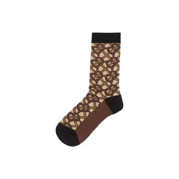 Burberry Mid Calf Socks Unisex 1 Pack Brown