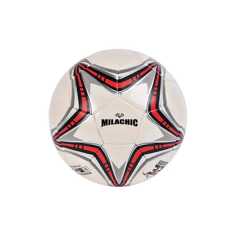 MILACHIC Size 4 Size 5 Soccer PU Machine Stitched Soccer Ball Unisex Beige Red Black-2