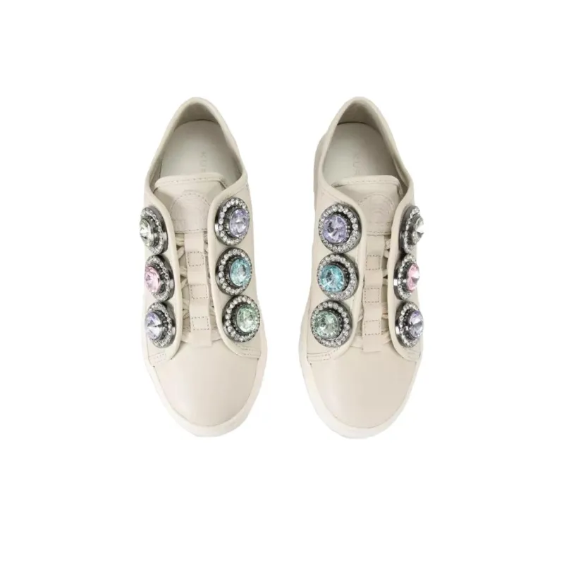 Kurt Geiger London LANEY OCTAVIA Low-Top Skateboard Shoes Women's Beige-3