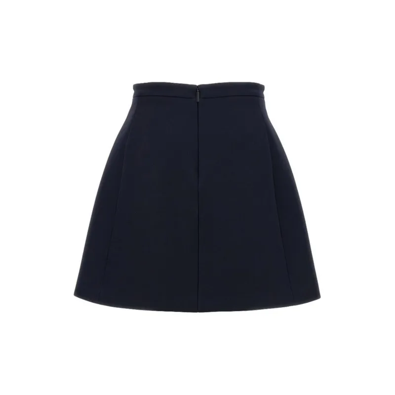Valentino Logo Plaque High Waist A Line Skirt-1
