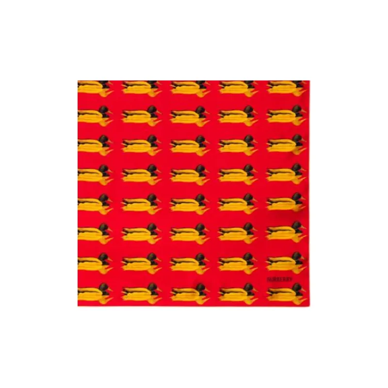 Burberry Silk Scarves Unisex Red-2