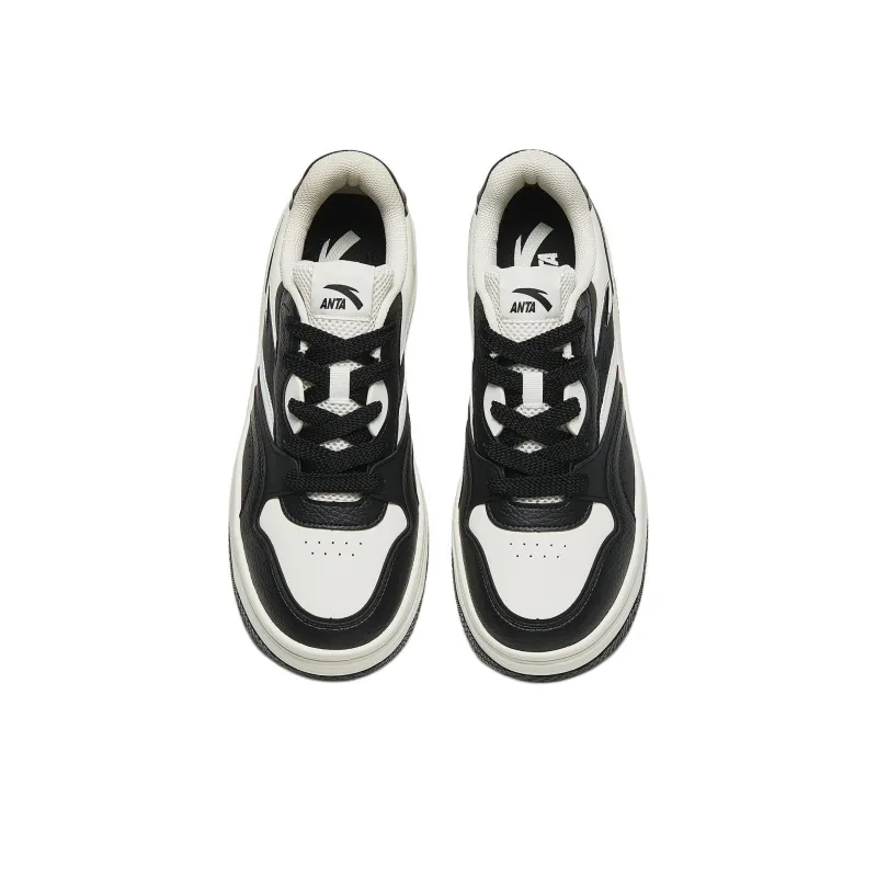 Anta Street Play 2 Panda Height Increasing Abrasion Resistant Lightweight Low Top Skateboard Shoes Men's Black White-3