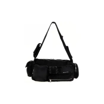 Balenciaga Superbusy Cotton Handbag Shoulder Bag Small Size Men's Black