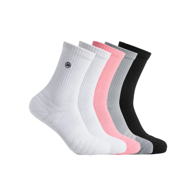 Wild Child Club WCC Mid-Calf Socks Unisex 5 Pack Solid Color-13