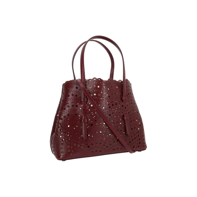 Alaia Calfskin Shoulder Bag Crossbody Bag Handbag Women's Garnet Red-1