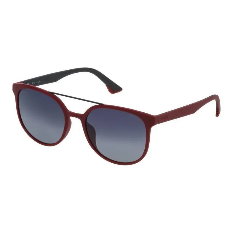 Police Injection Molded Leather Aviator Sunglasses Men's Red-0