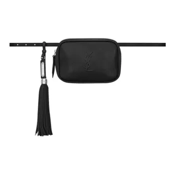 SAINT LAURENT LOU Leather Camera Bag Fanny Pack Regular Women's Black