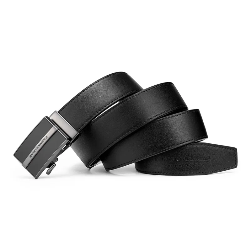 FAIRWHALE Minimalist Style Business Casual Automatic Buckle Genuine Leather Belt Cow Leather Belts Men's Width 3.5CM-1