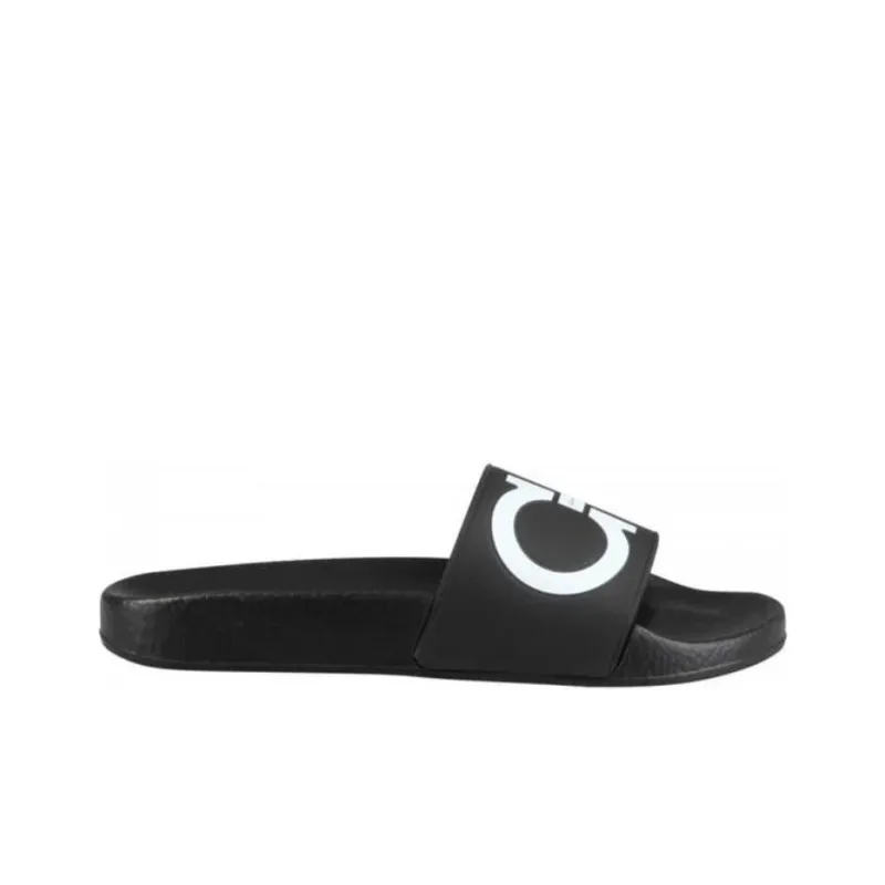 FERRAGAMO Gancini print Open toe Slides-1