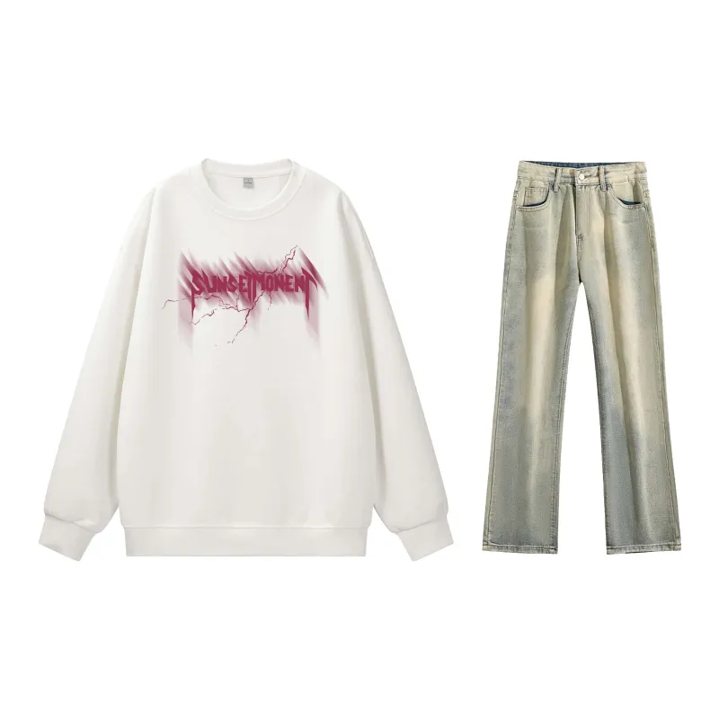 SUNSETMONENT Sweatshirt Set Unisex-23