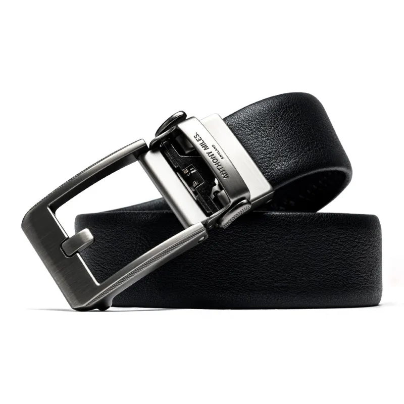 Anthony Miles Cow Leather Zinc Alloy Leather Belts Men's Width  3.5cm-1