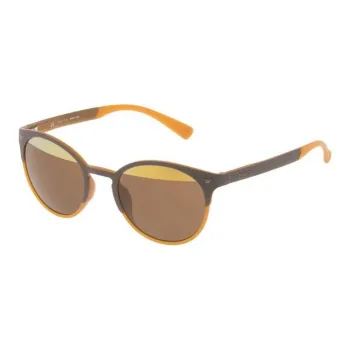 Police Injection Molded Round Sunglasses Unisex Brown
