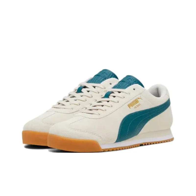 PUMA Roma Anti Slip Wear Resistant Low Top Casual Shoes Unisex Beige-2