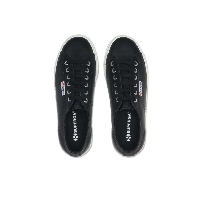 SUPERGA Low-Top Skateboard Shoes Women's Black White-3
