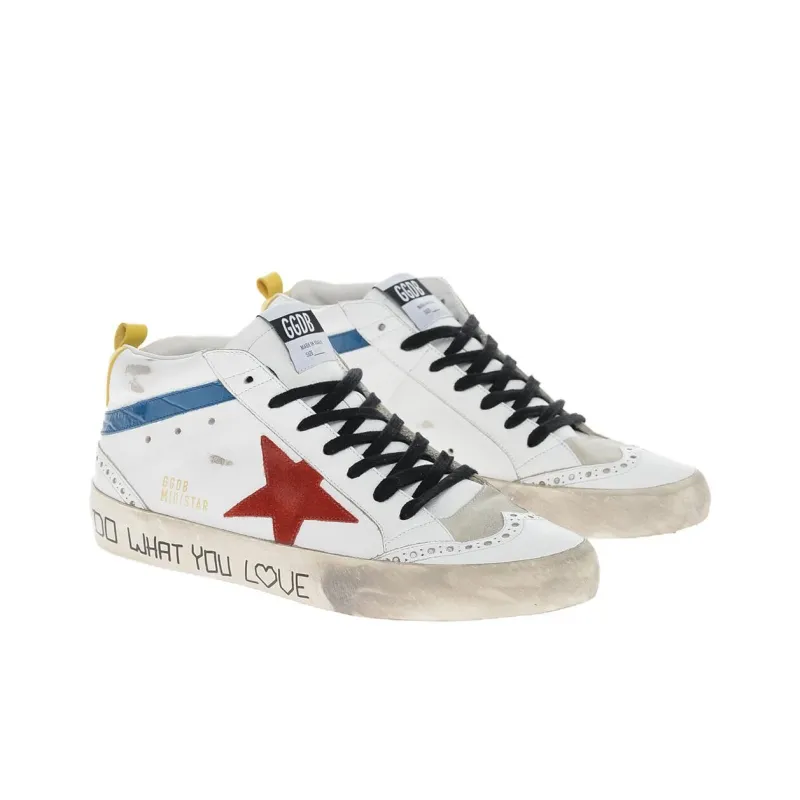 Golden Goose Mid Star Stylish Skateboarding Shoes Men's White-2