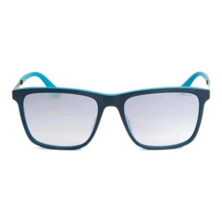 Police Acetate Irregular Shape Sunglasses Men's Blue-1
