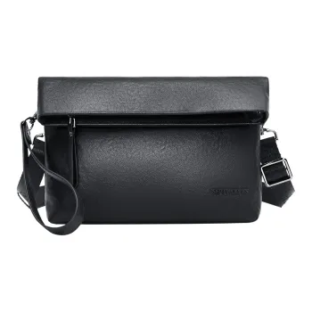 SEPTWOLVES Cow Leather Versatile Commute To Work Messenger Bag QPL Regular Unisex Black