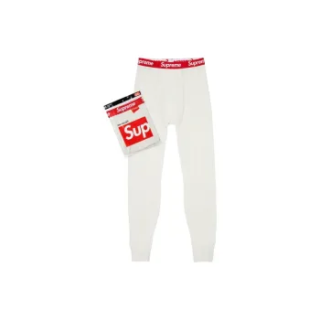 Supreme Hanes Thermal Pant 1 Pack Black Logos