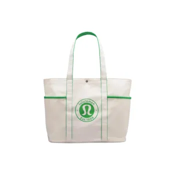 Lululemon Cotton Canvas Bag, Tote Bag, Shopping Bag, Shoulder Bag, Handbag Regular Unisex Green
