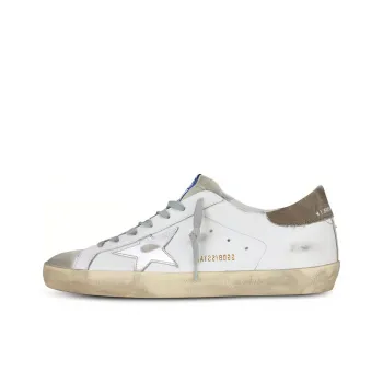 Golden Goose Super Star Low Top Stylish Skateboarding Shoes Men's White Brown Vintage Version