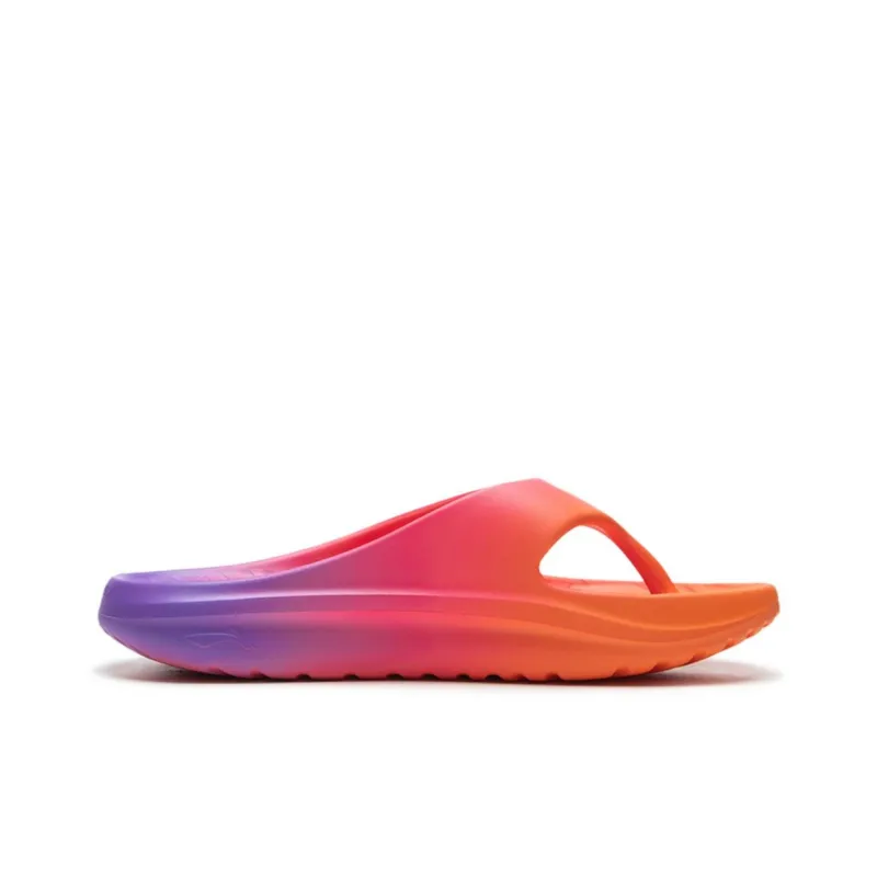 LOL x LiNing Abrasion Resistant Slip Resistant Flip Flops Unisex Orange Purple-1