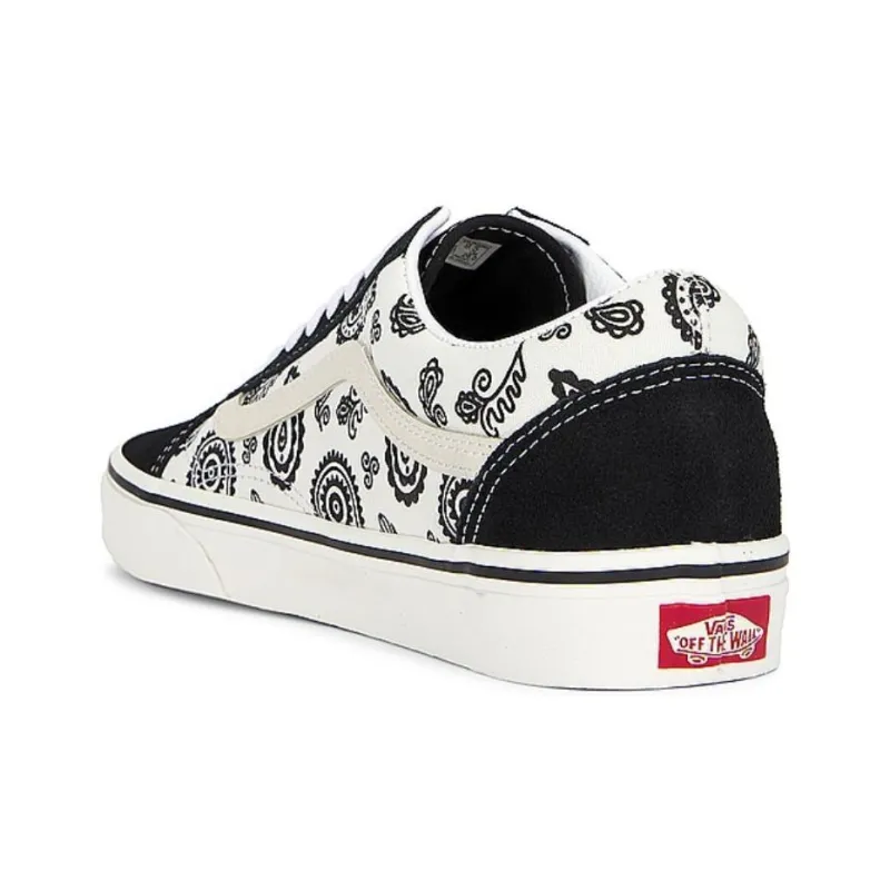 Vans Old Skool Anti-Slip Wear-Resistant Low-Top Skateboard Shoes Men's Black White-4
