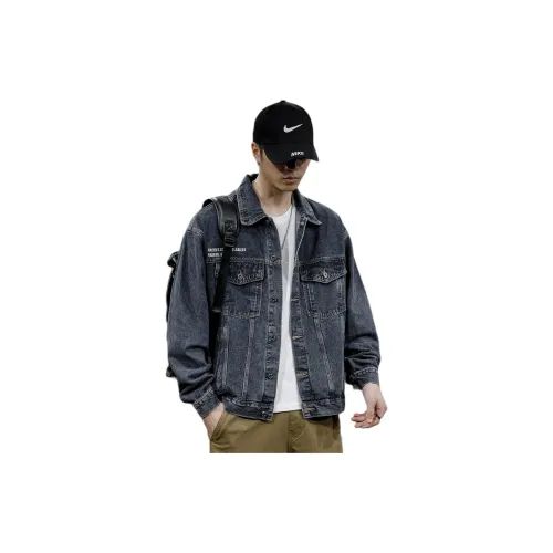 Tonlion Denim Jackets Unisex Asphalt Gray