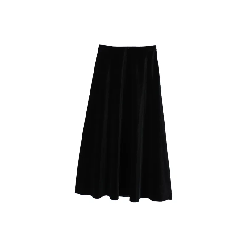 XIANGYING Casual Long Skirts Women's Black-1
