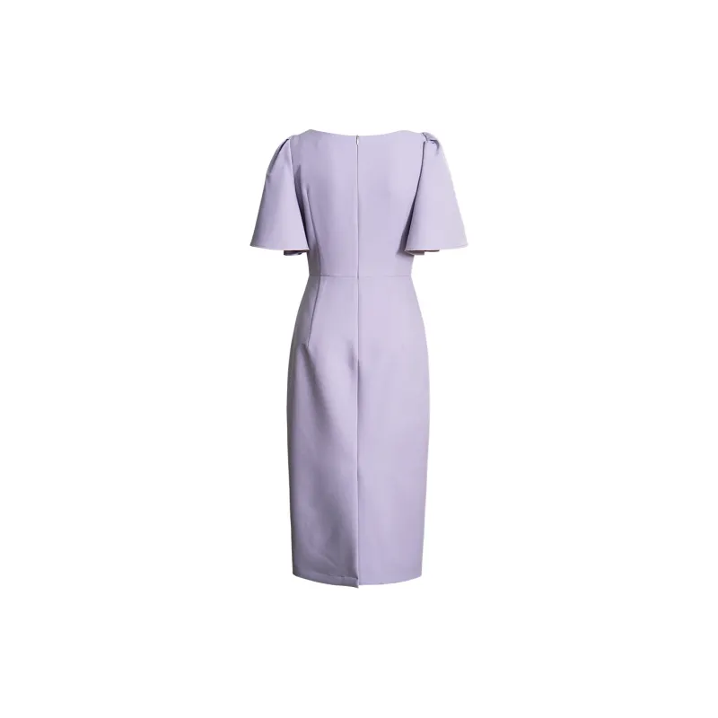 ROEYSHOUSE Short Sleeved Dress Women's Light Purple-1