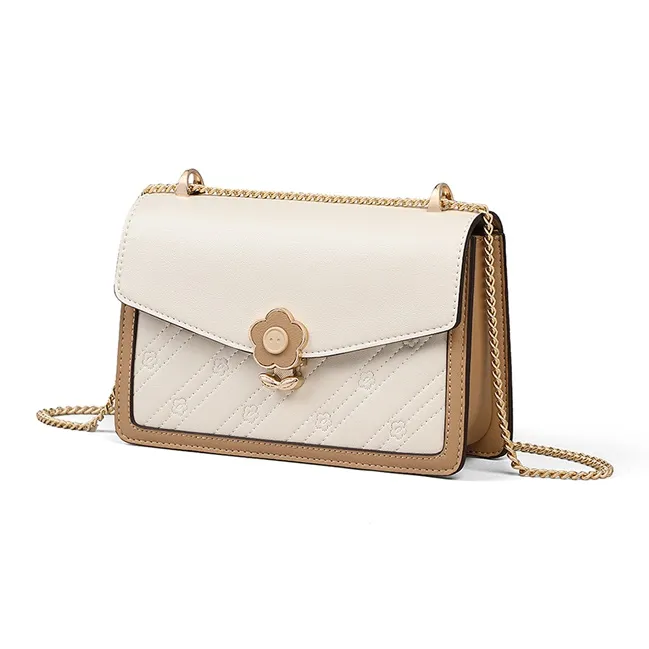 VINEY Cow Leather Shoulder Bag Crossbody Bag Small Square Bag Regular Women's Ecru-2