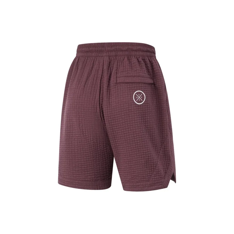 LiNing Casual Shorts Men's Dark Red Purple-1