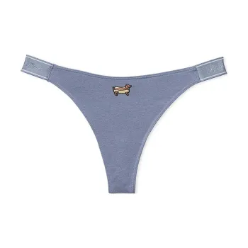Victoria's Secret PINK LOGO COTTON HIGH-LEG THONG PANTY / DIHDG Underpants Women's 1 Pack Blue