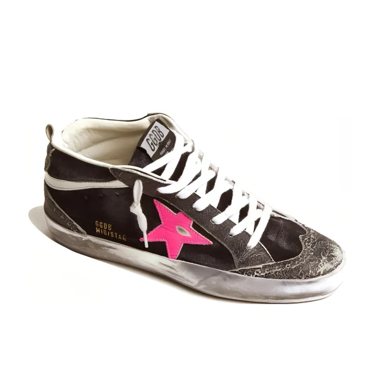 Golden Goose Mid Star Skateboard Shoes Women's Mid-Top Black-2