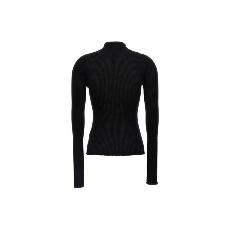 COURREGES Engineered Light Rib Mock Neck Jumper-1