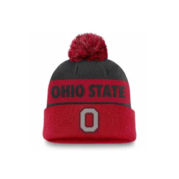 Nike Ohio State Buckeyes Primetime Peak Men's Nike College Cuffed Pom Beanie