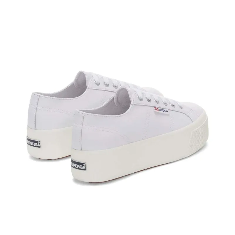 SUPERGA Abrasion-Resistant Low-Top Skateboard Shoes Women's White Silver-2