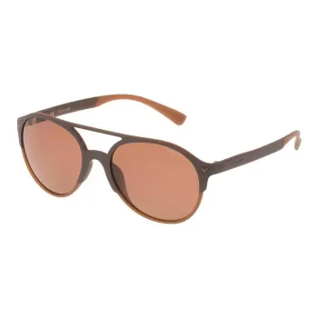 Police Injection Molded Aviator Sunglasses Unisex Brown