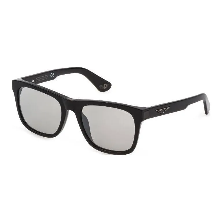 Police Plastic Polycarbonate Square Sunglasses Men's Black-0