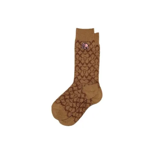 COACH Knee-High Socks Women's Brown