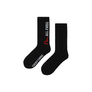 EVISU Mid Calf Socks Men's 1 Pack Black