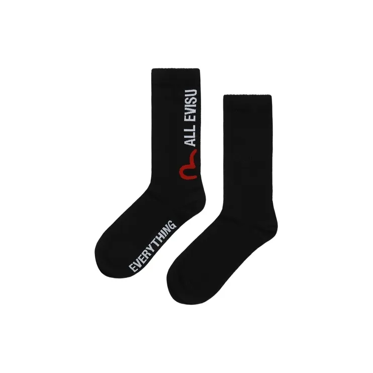 EVISU Mid Calf Socks Men's 1 Pack Black-0