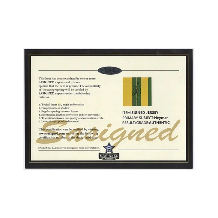Three For Neymar 2018 World Cup Brazil Signed Soccer Apparel Jersey Framed Includes Certificate-4